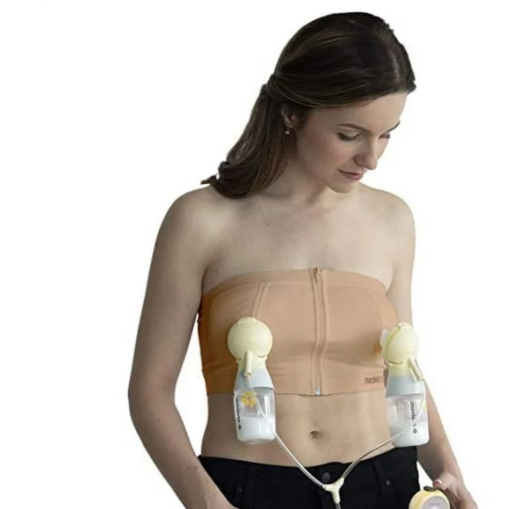 Medela Easy Expression Hands Free Pumping Bustier Bra, Nude Medium Size